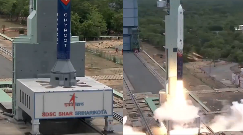 শ্রীহরিকোটা থেকে Skyroot Aerospace-এর Vikram-1 রকেটের সফল উৎক্ষেপণ